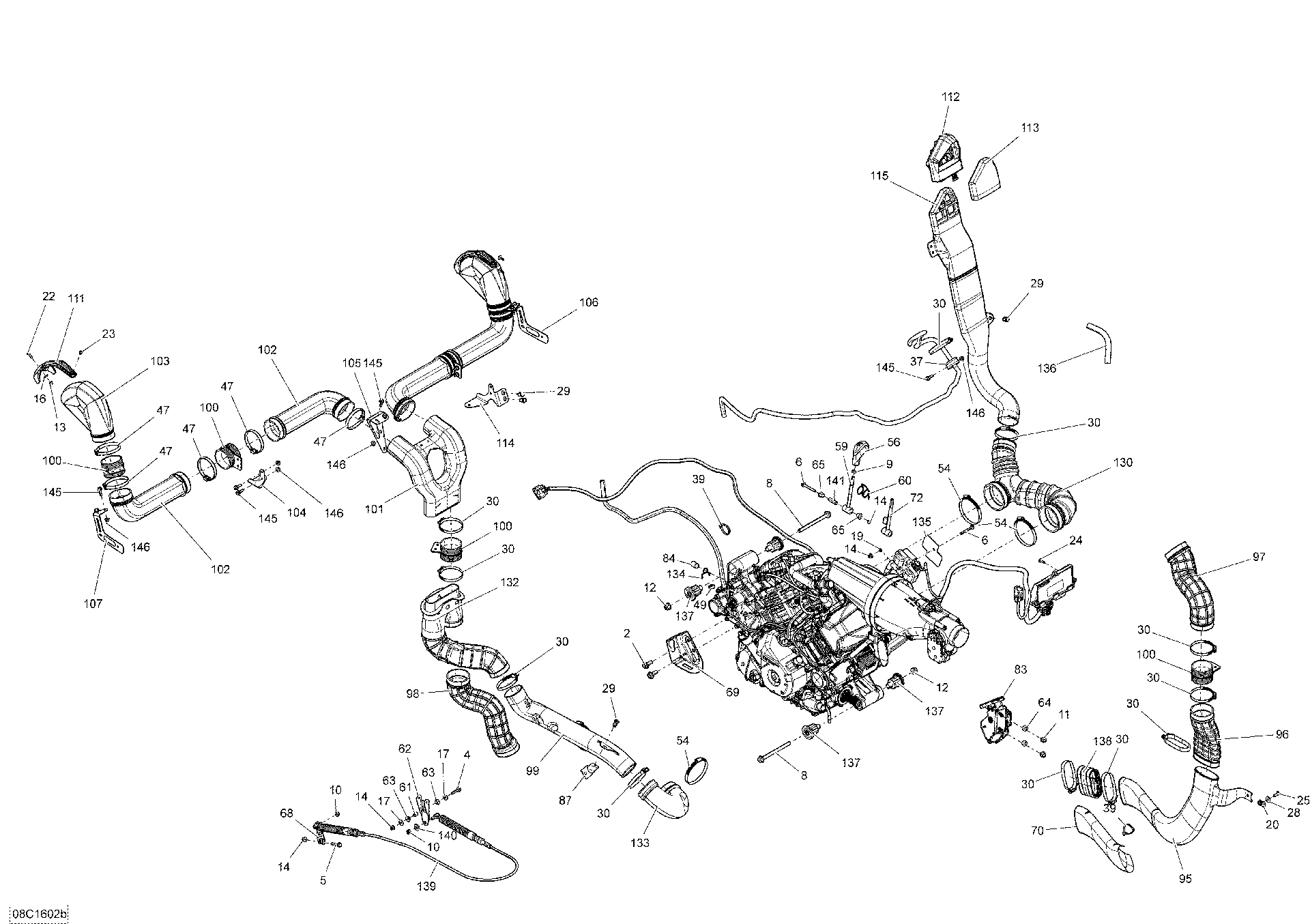 An Image of a Genuine Can-Am Parts Schematic Diagram showing the schematic - ENGINE - X MR