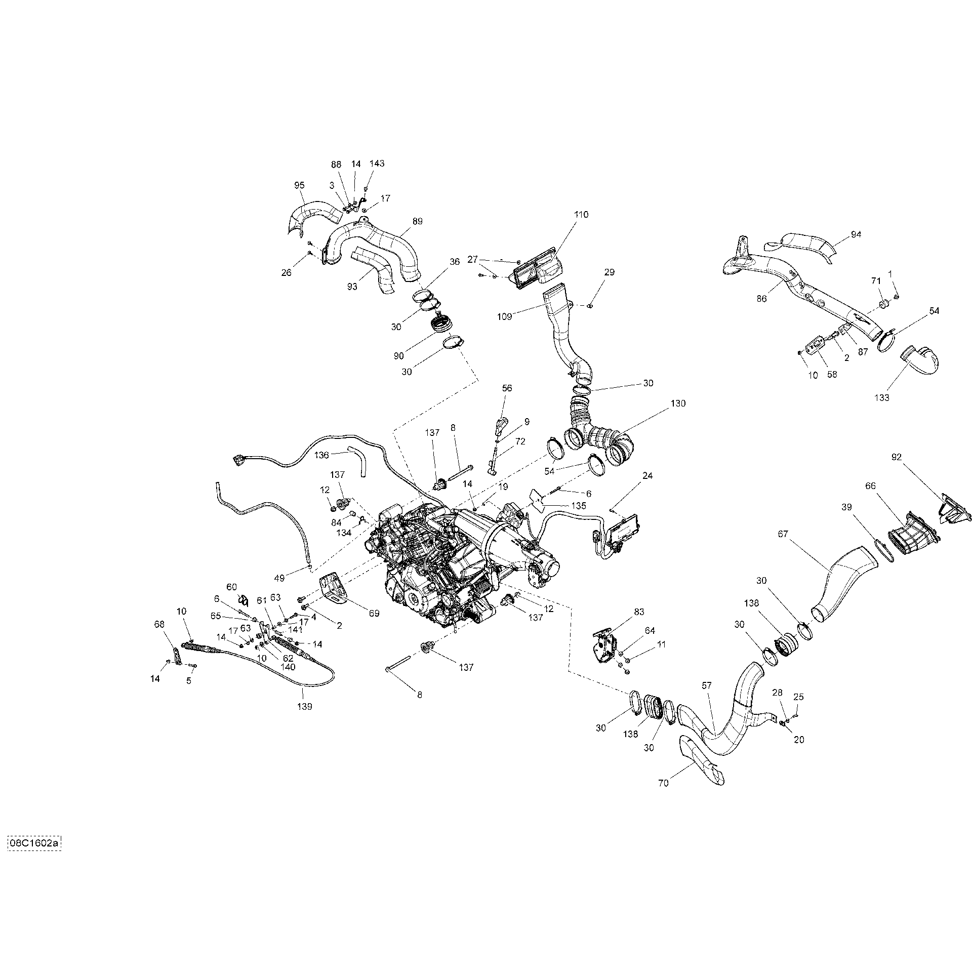 An Image of a Genuine Can-Am Parts Schematic Diagram showing the schematic - ENGINE
