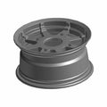 Mat gray 12x6 front wheel rim with six-spoke design for Polaris UTVs.