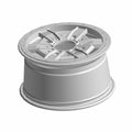 Silver metallic off-road vehicle rim with multi-spoke design and drilled accents.