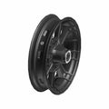 Black 16x3.5 front motorcycle wheel with solid spoked design and metal hub center.