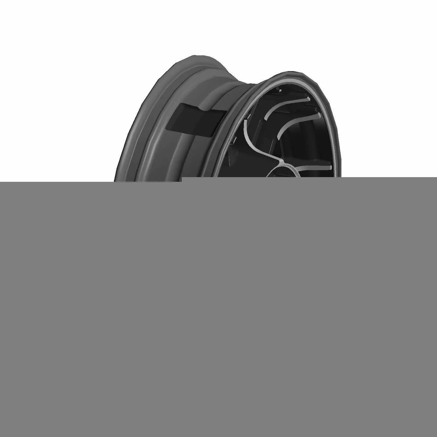 Black cast aluminum rear motorcycle wheel with five spokes, 16x5.0 size, pin design.