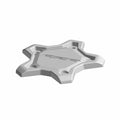 Silver metallic 5-lug star-shaped rim cap with embossed Polaris logo on top.