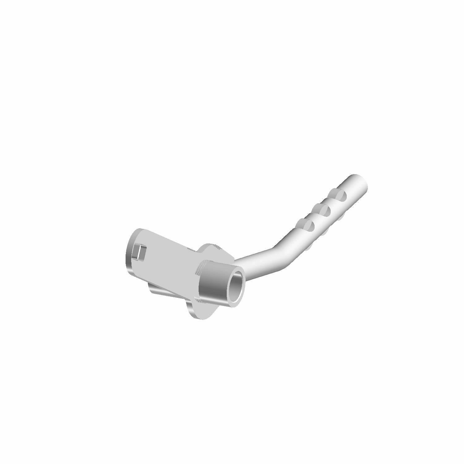 Silver metal shift lever with ergonomic angled grip and mounting hole for Polaris vehicles.