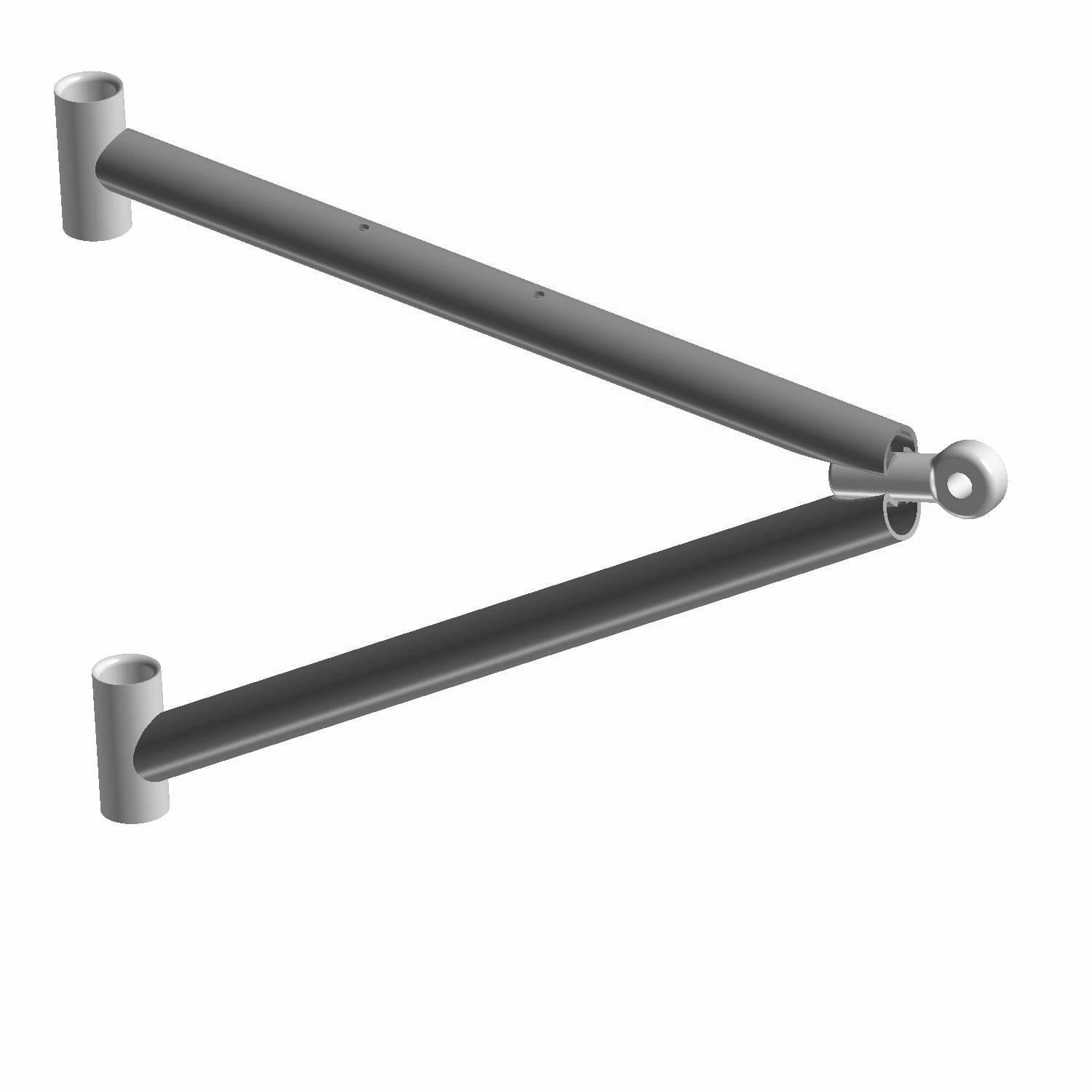 Matte black left A-arm suspension component with cylindrical mounting points for Polaris UTV.
