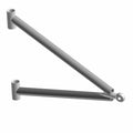 Matte black right side A-arm suspension component with triangular tubular metal frame.