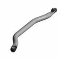 Curved silver metal rear lower radius arm with black mounting ends for Polaris UTV suspension.