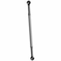 Silver metal radius rod with black circular mounting ends on both sides.