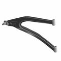 Black metal upper A-arm suspension component with cylindrical mounting points on both ends.