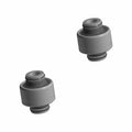 Pair of gray cylindrical rear steering knuckles with central grooves and flat circular ends for Polaris off-road vehicles.