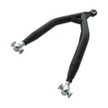 Black metal upper A-arm with silver ball joints designed for Polaris offroad vehicles.