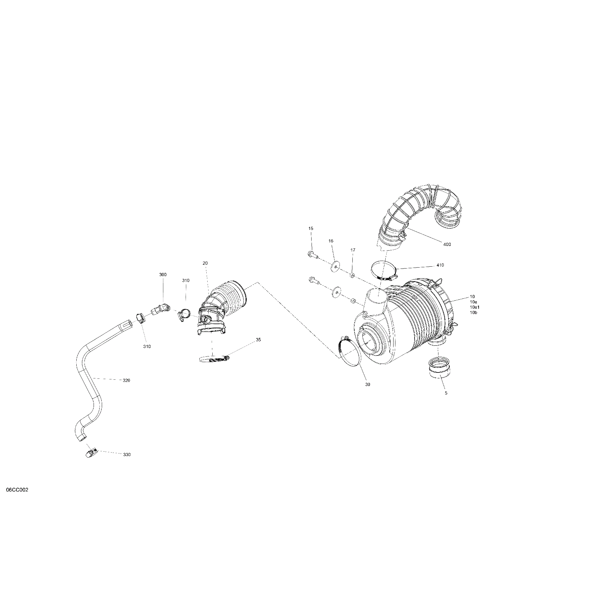 An Image of a Genuine Can-Am Parts Schematic Diagram showing the schematic - ENGINE - AIR INTAKE - EVAP