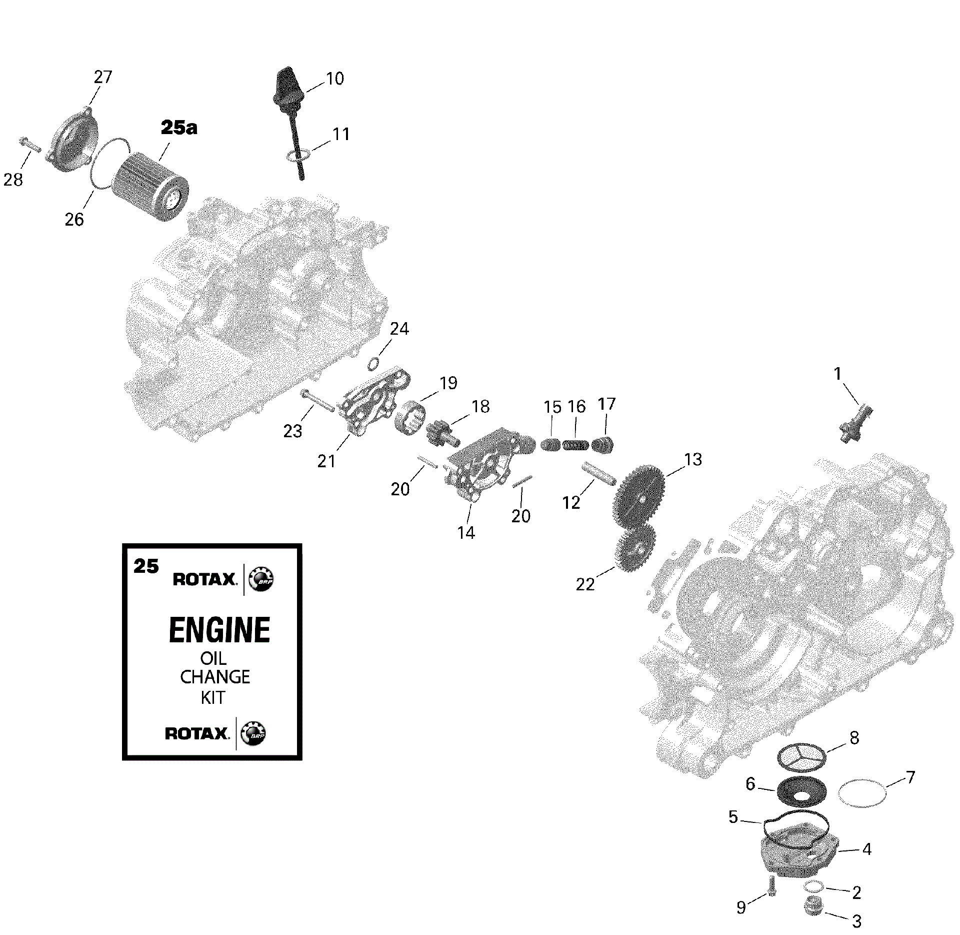 An Image of a Genuine Can-Am Parts Schematic Diagram showing the schematic - ENGINE - LUBRICATION - 450