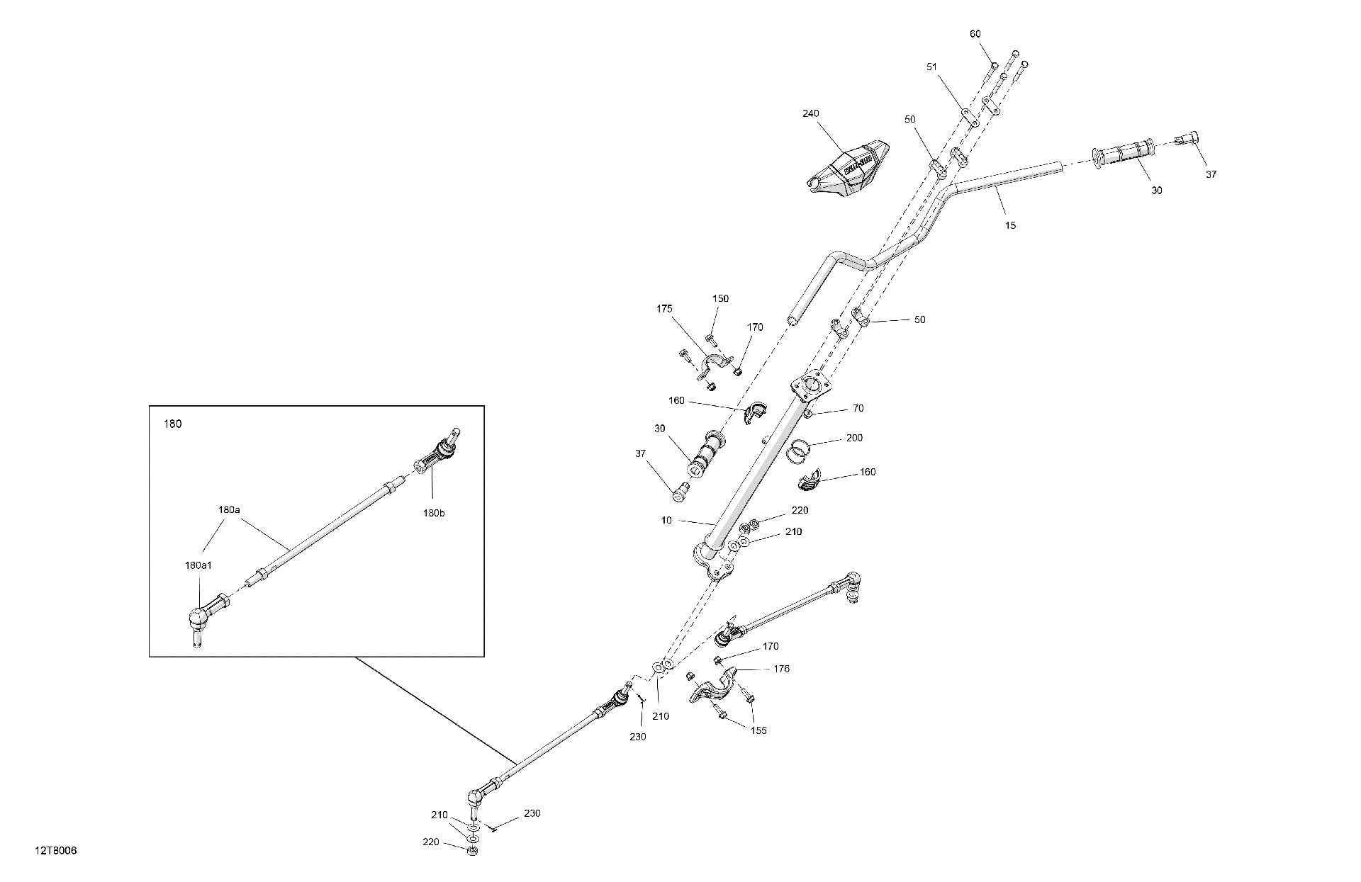 An Image of a Genuine Can-Am Parts Schematic Diagram showing the schematic - MECHANIC - STEERING