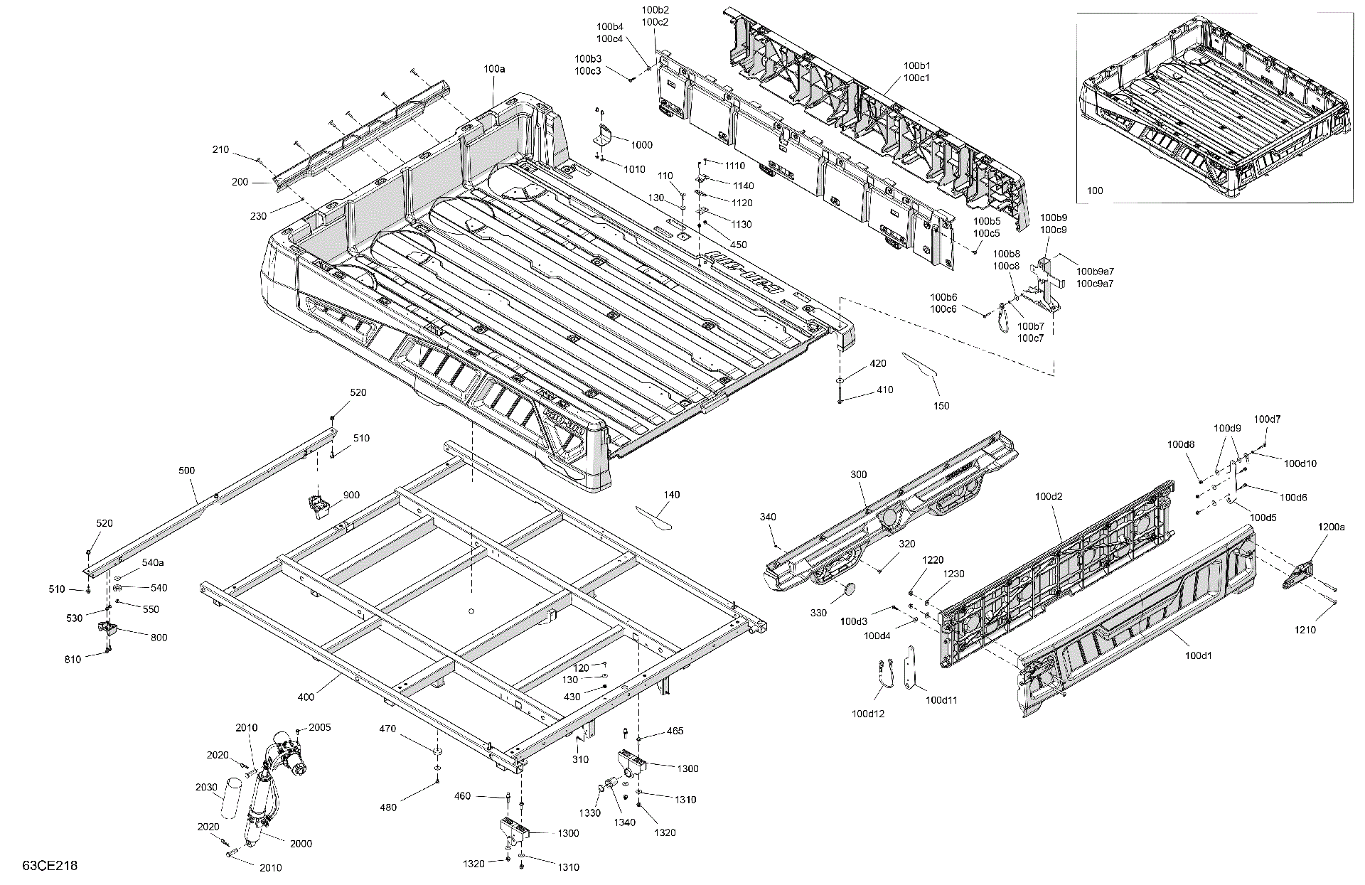 An Image of a Genuine Can-Am Parts Schematic Diagram showing the schematic - BODY - CARGO