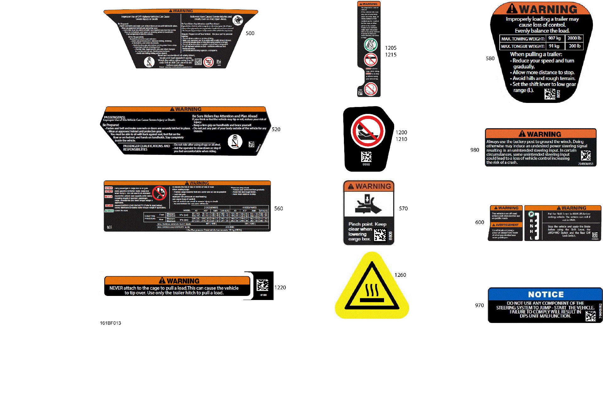 An Image of a Genuine Can-Am Parts Schematic Diagram showing the schematic - BODY - WARNING DECALS