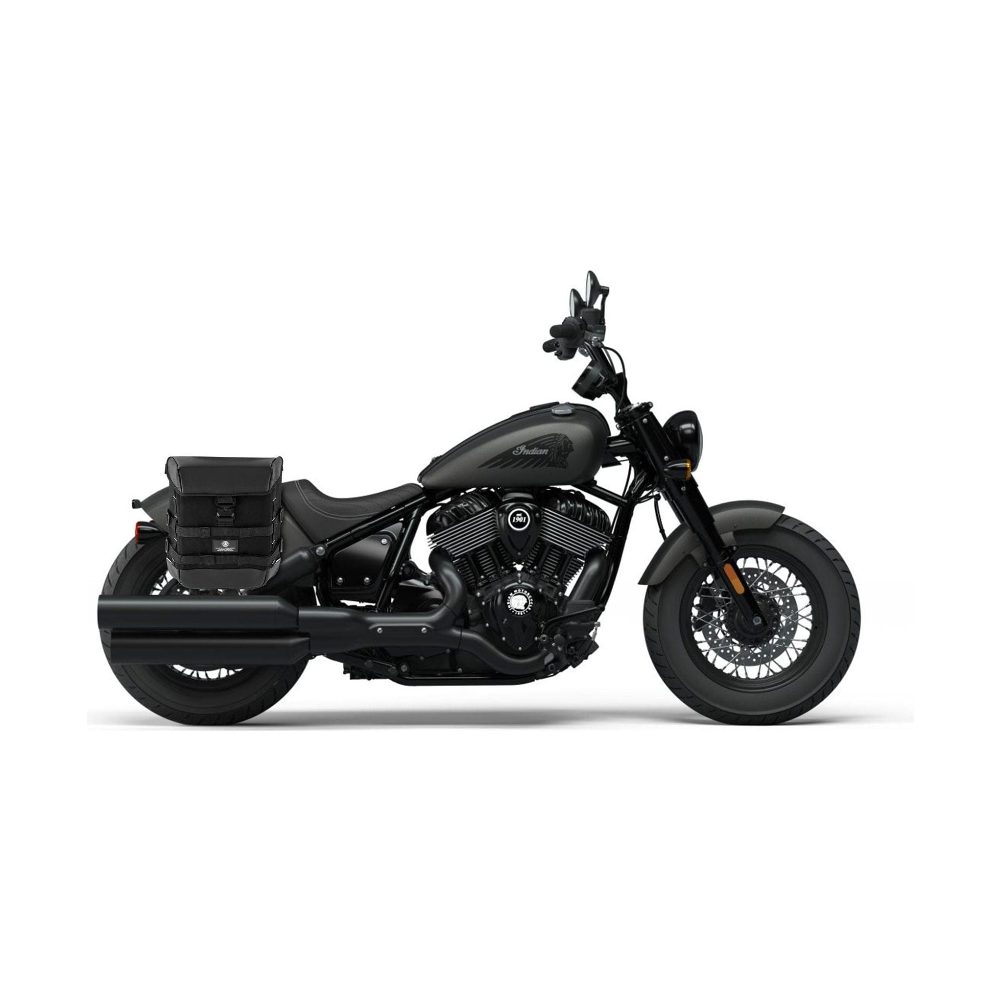 15L - Incognito Quick-Mount Medium Indian Chief Bobber Dark Horse (2022+) Solo Saddlebag (Right Only) by Viking Bags 31286 Saddlebag