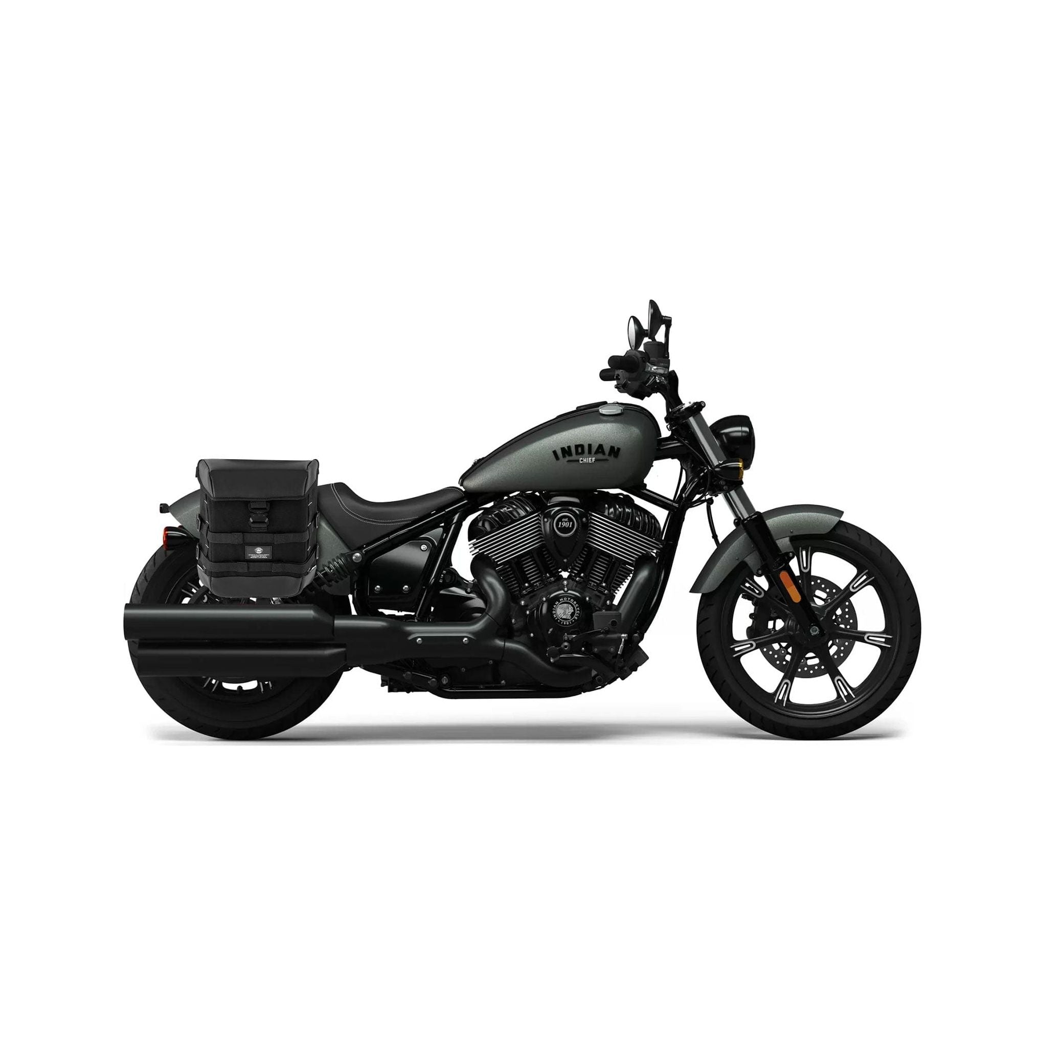 15L - Incognito Quick-Mount Medium Indian Chief Dark Horse (2022+) Solo Saddlebag (Right Only) by Viking Bags 31282 Saddlebag