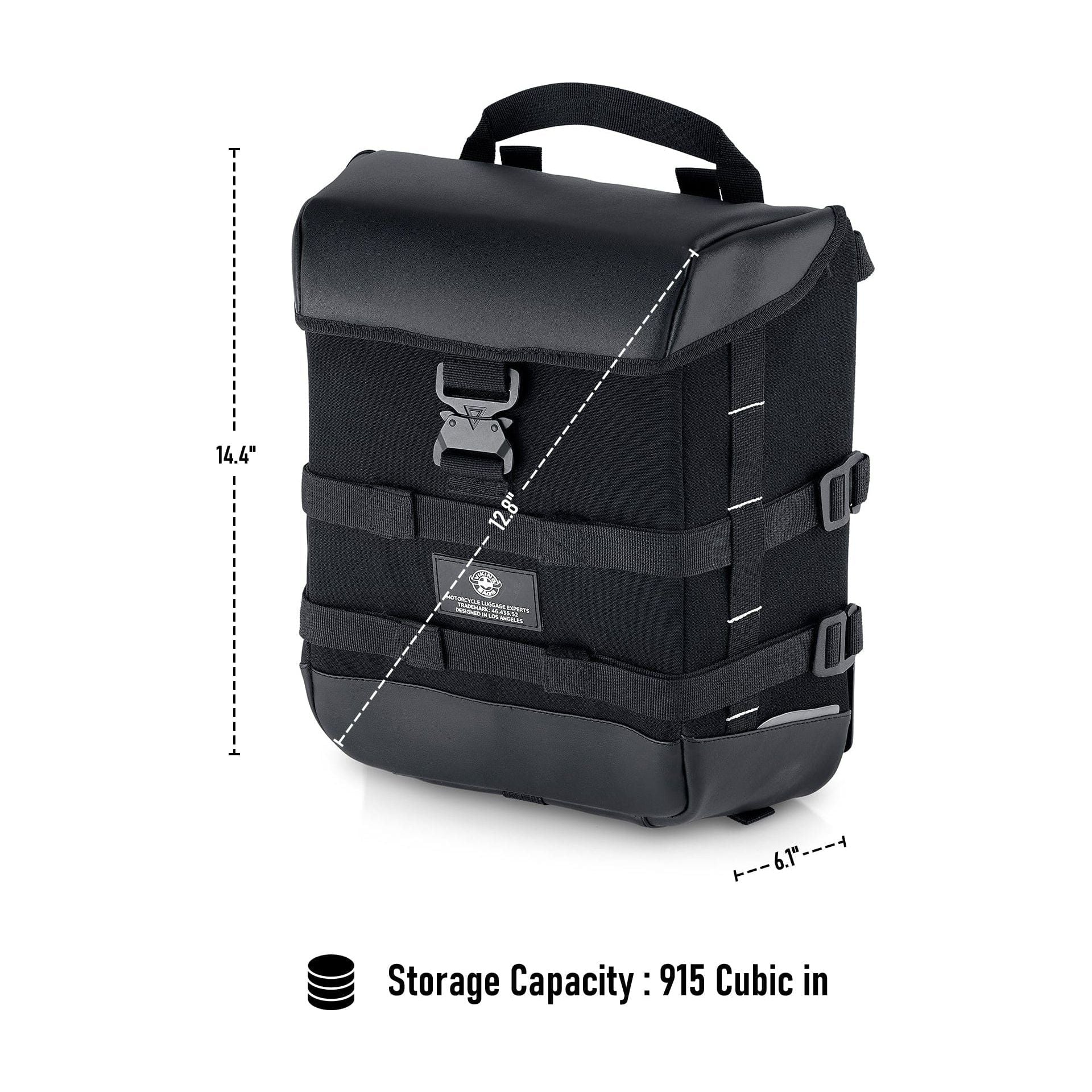 15L - Incognito Quick-Mount Medium Indian Sport Chief (2023+) Solo Saddlebag (Right Only) by Viking Bags 31288 Saddlebag