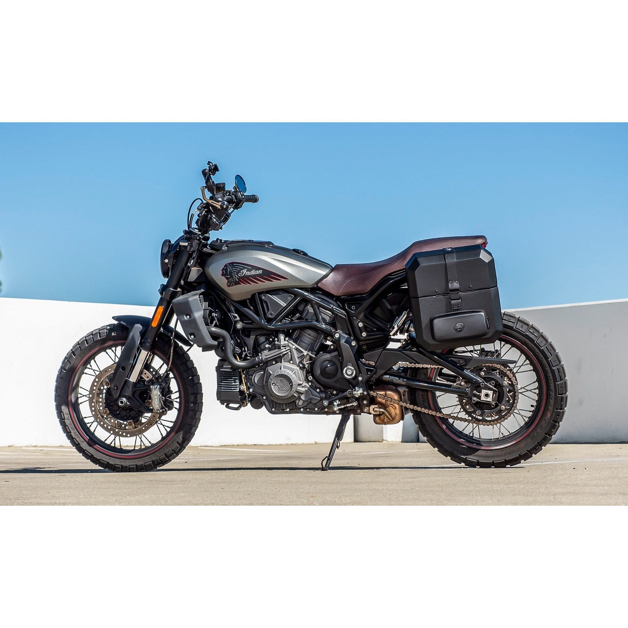 15L - Outlaw Quick-Mount Medium Indian FTR 1200 Hard Solo Saddlebag (Left Only) by Viking Bags 31278 Saddlebag