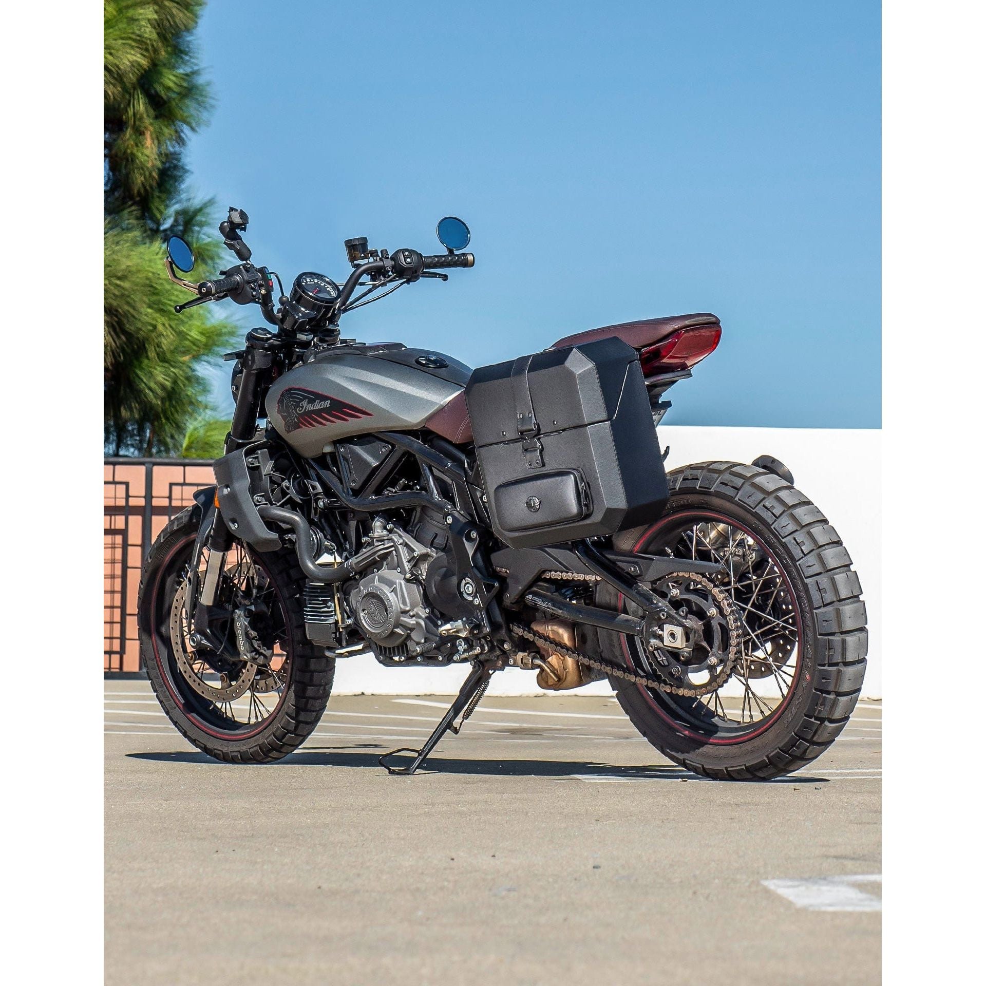 15L - Outlaw Quick-Mount Medium Indian FTR 1200 Hard Solo Saddlebag (Left Only) by Viking Bags 31278 Saddlebag