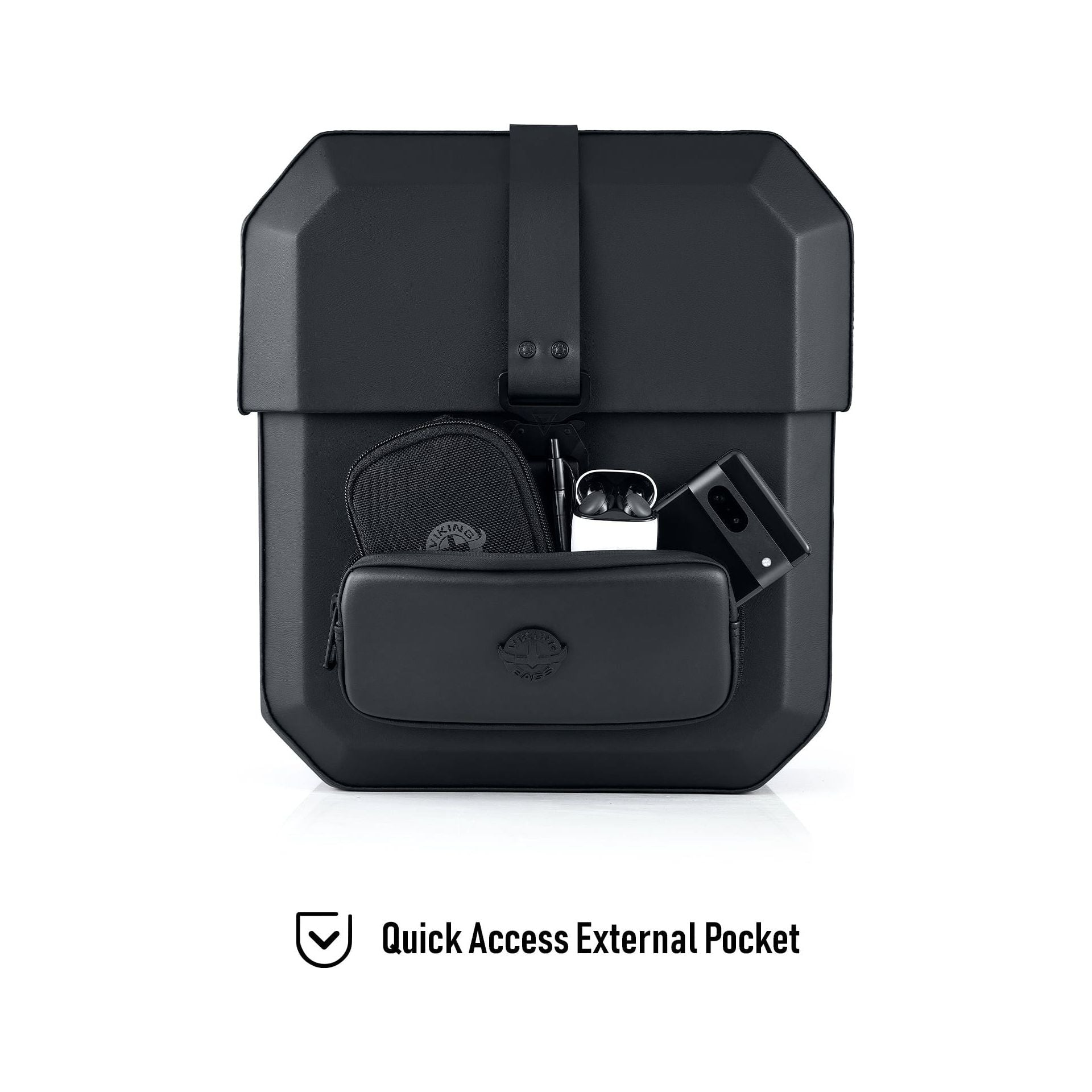 15L - Outlaw Quick-Mount Medium Indian FTR 1200 Hard Solo Saddlebag (Left Only) by Viking Bags 31278 Saddlebag