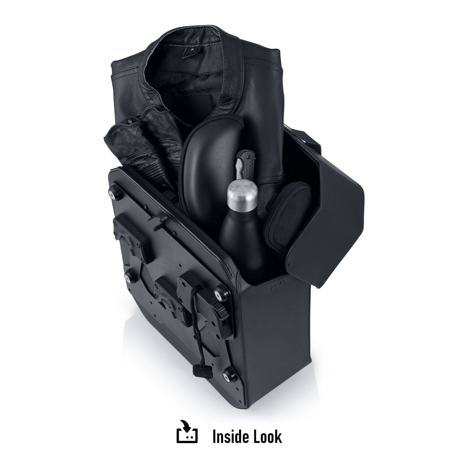 15L - Outlaw Quick-Mount Medium Indian FTR 1200 Hard Solo Saddlebag (Left Only) by Viking Bags 31278 Saddlebag