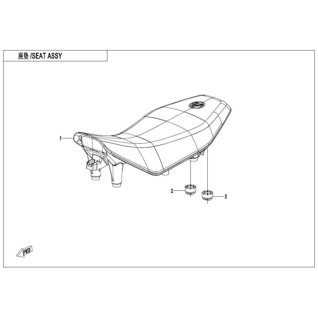 An Image of a genuine CFMOTO Parts Schematic Diagram showing the group - SEAT SYSTEM - 2023 CFMOTO CFORCE 110
