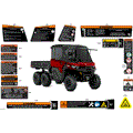 BODY - WARNING DECALS - 2025 CAN AM DEFENDER 6X6 HD10 LTD CAB - FIERY RED METALLIC - 67" WIDTH