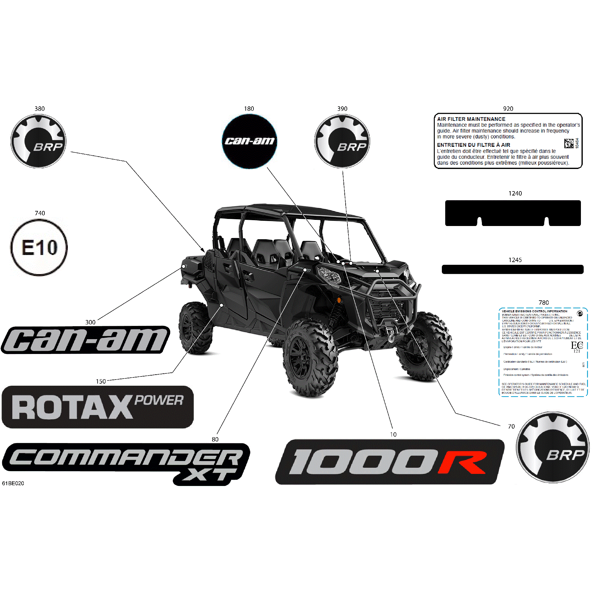 An Image of a Genuine Can-Am Parts Schematic Diagram showing the schematic - BODY - DECALS