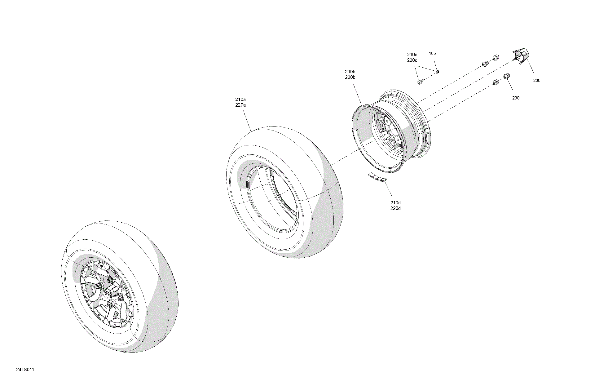 An Image of a Genuine Can-Am Parts Schematic Diagram showing the schematic - DRIVE - FRONT WHEELS