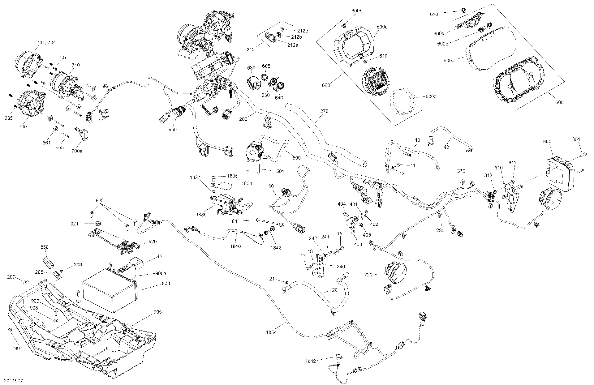 An Image of a Genuine Can-Am Parts Schematic Diagram showing the schematic - ELECTRICAL - 850 EFI - PACKAGES XT XTP X MR & NORTH EDITION - WITH WINCH