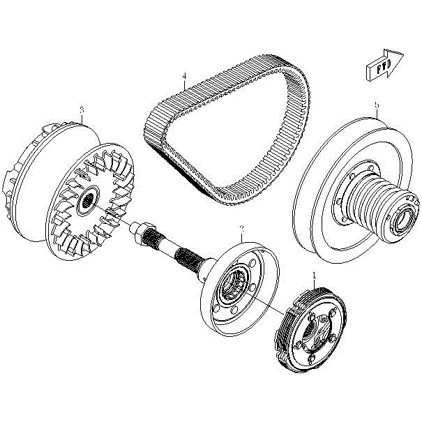 An Image of a Genuine CFMOTO Parts Schematic Diagram showing the schematic - CLUTCH & CVT - 2015 CFMOTO ZFORCE 600