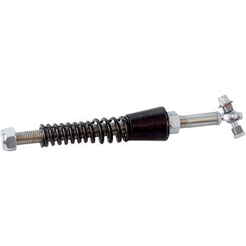 The Stabilizing Rod Assembly by Camso features a threaded bolt and nut on one end, a black coil spring in the center, and a small joint fitting on the other end for secure support in multiple applications.
