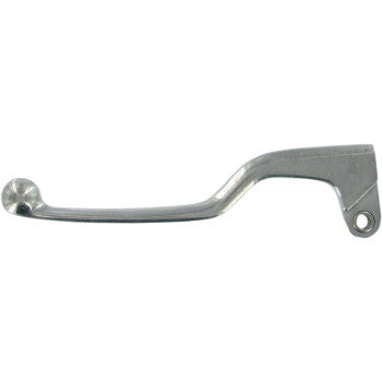 The Clutch Lever Fly by Moose Offroad is a silver, cast aluminum alloy motorcycle clutch lever with a curved design and round end, displayed on a plain white background.