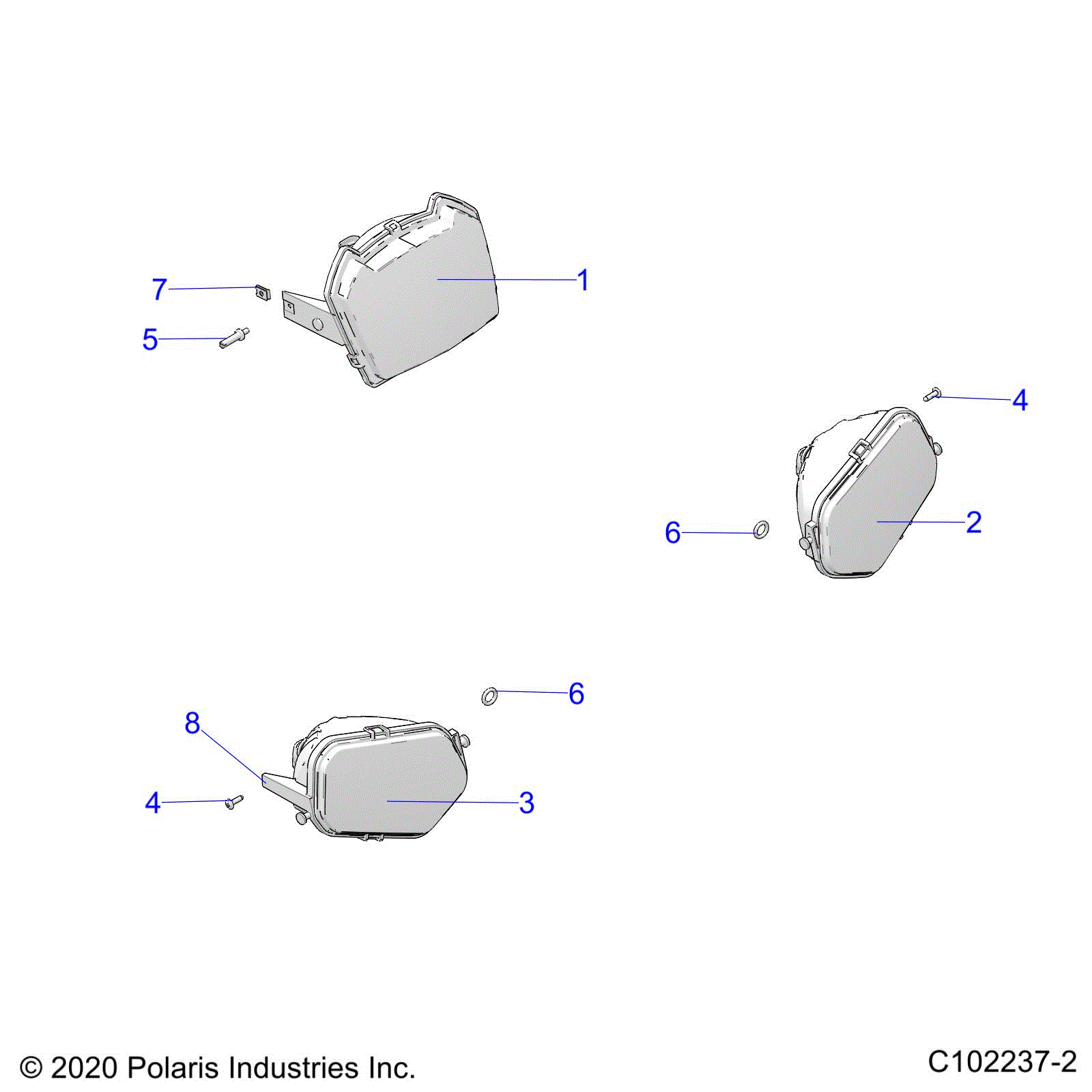 An Image of a Genuine Polaris Parts Schematic Diagram showing the schematic - ELECTRICAL: HEADLIGHTS - 2021 POLARIS SPORTSMAN TOURING 570