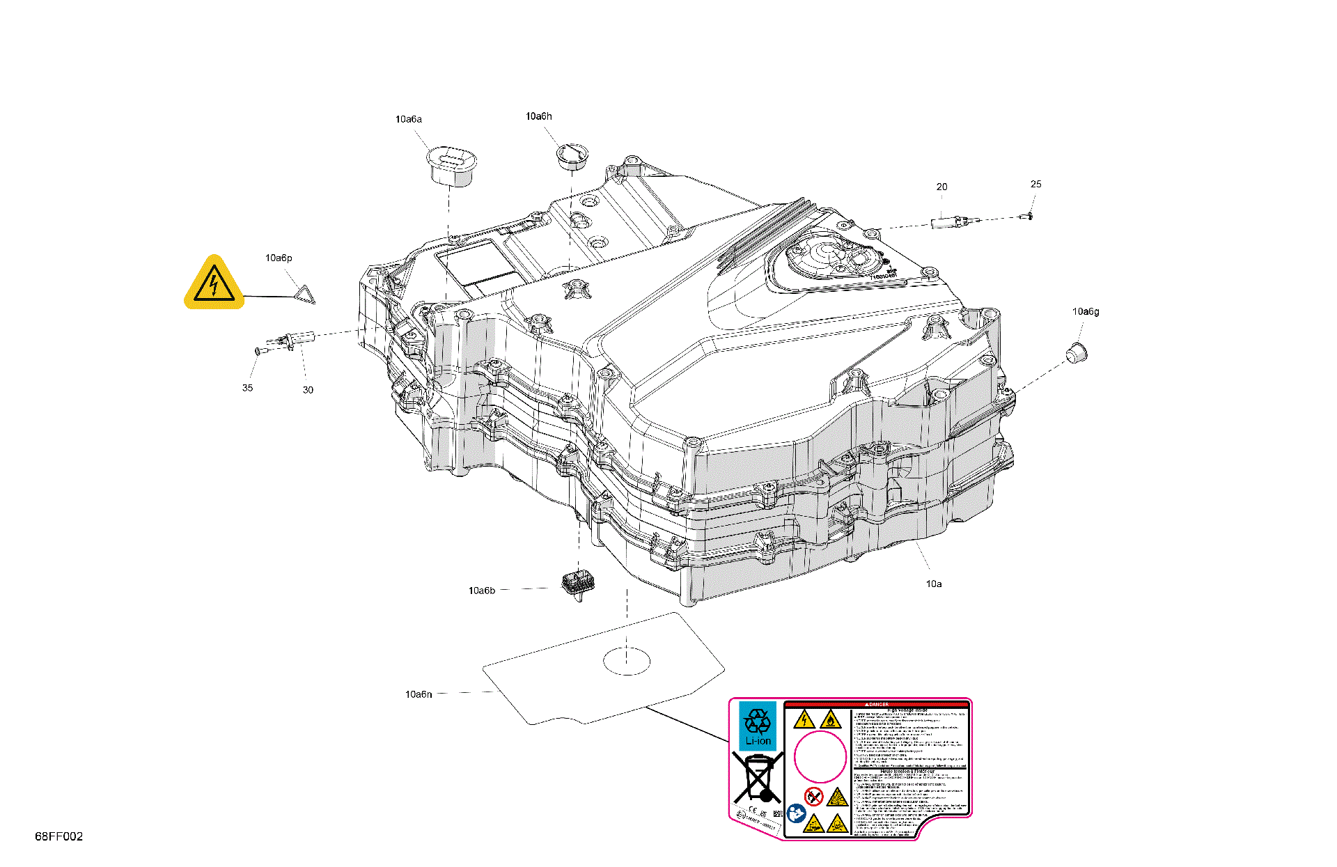An Image of a Genuine Can-Am Parts Schematic Diagram showing the schematic - ELECTRIC - ENERGY STORAGE