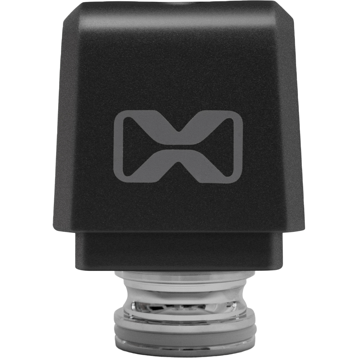 A black Tower Speaker 1.0" To 1.5" Square Tube by EcoXGear, featuring a metallic connector at the bottom and a stylized X logo on the front.