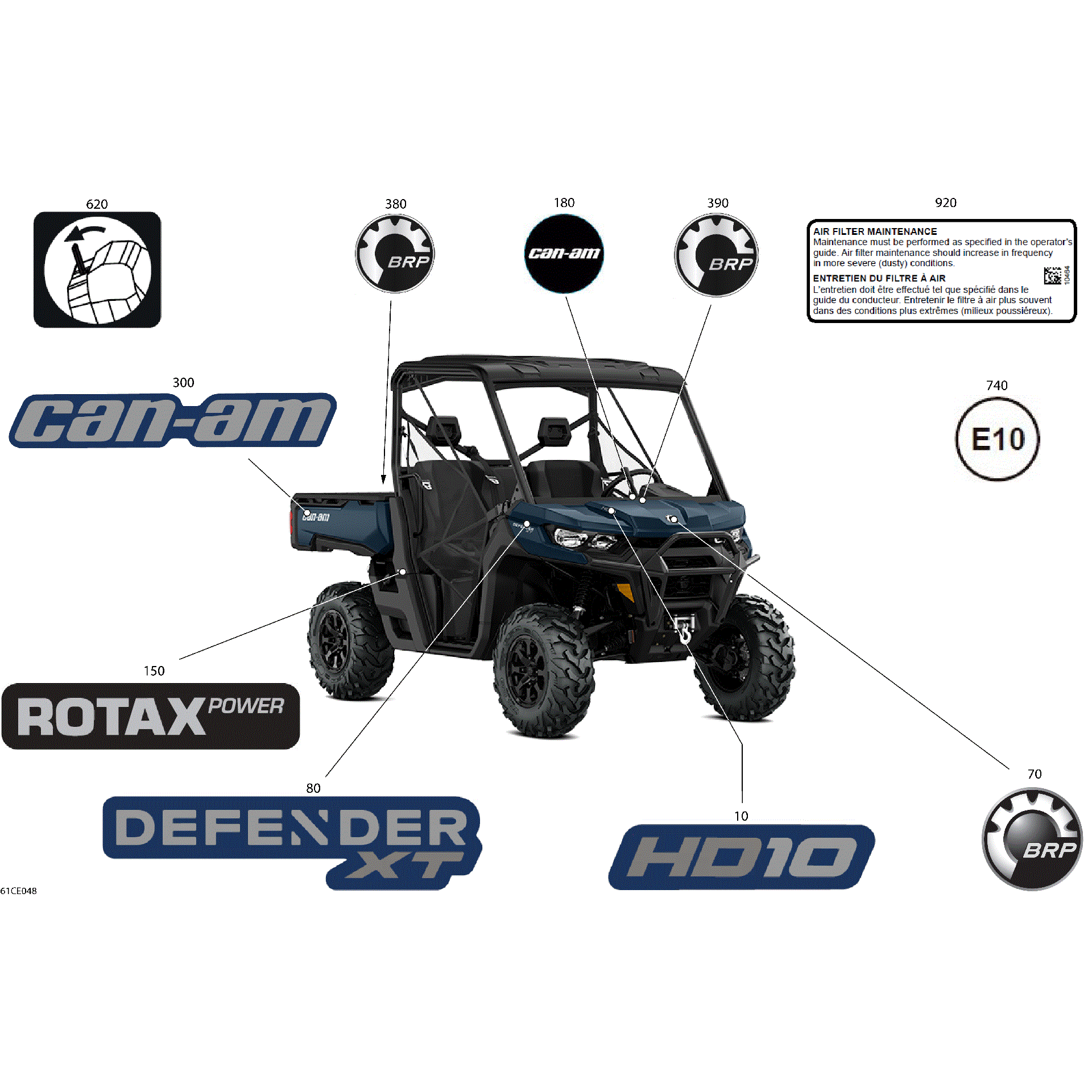 An Image of a Genuine Can-Am Parts Schematic Diagram showing the schematic - BODY - DECALS