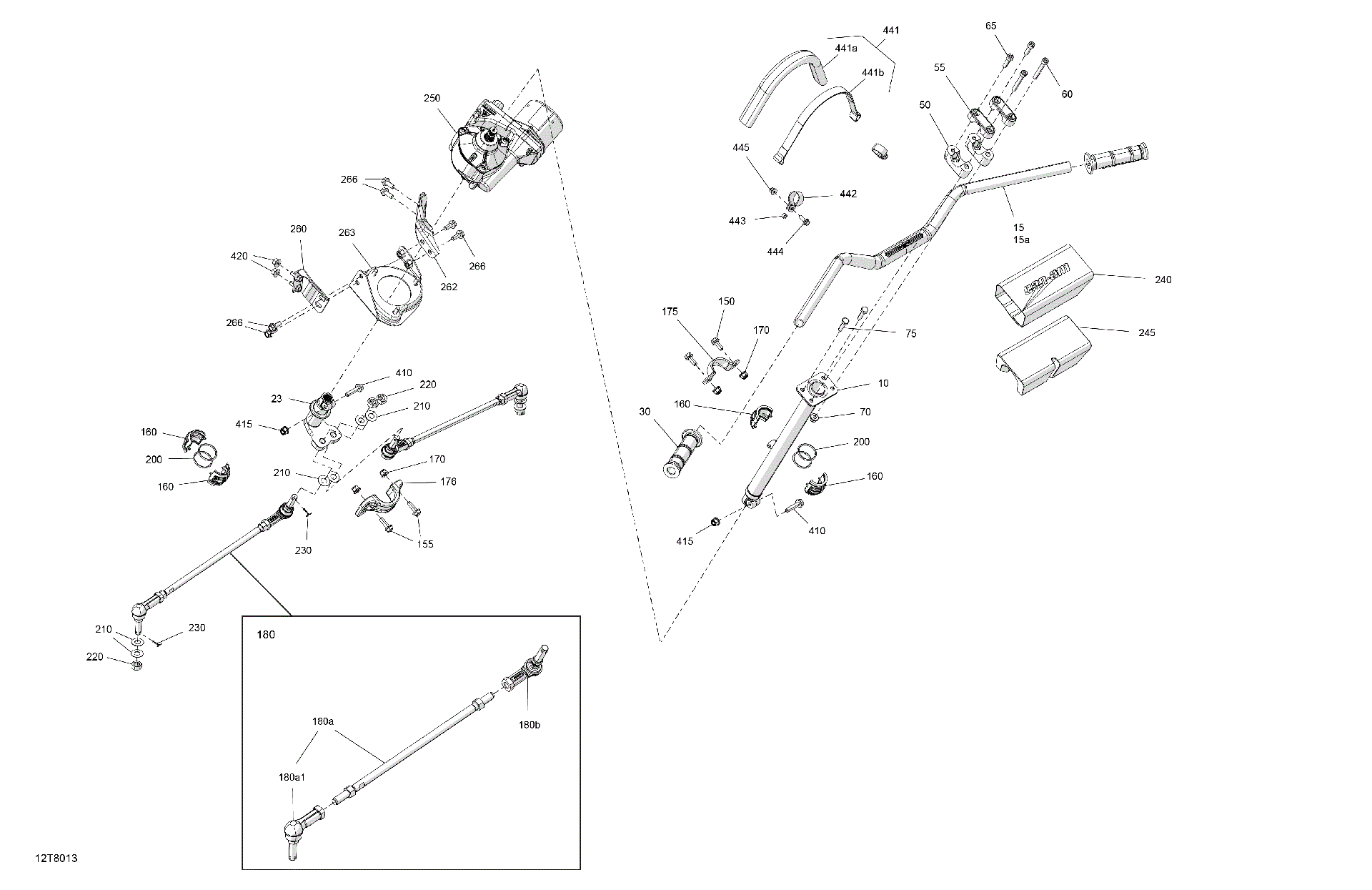 An Image of a Genuine Can-Am Parts Schematic Diagram showing the schematic - MECHANIC - STEERING