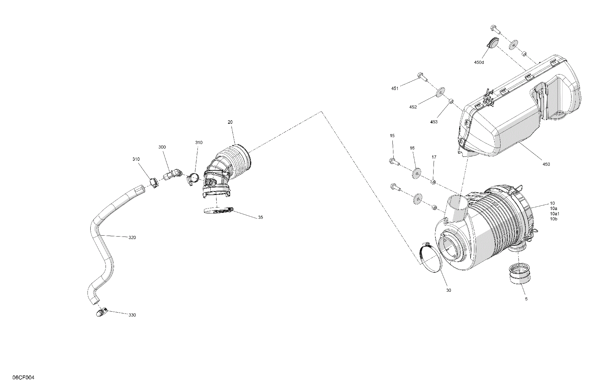 An Image of a Genuine Can-Am Parts Schematic Diagram showing the schematic - ENGINE - AIR INTAKE