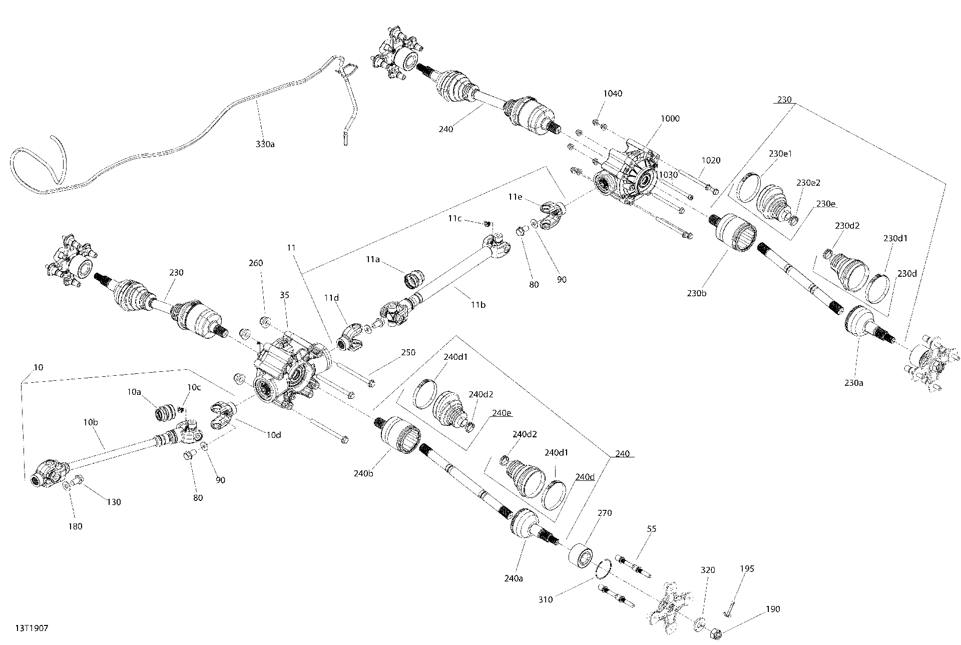 An Image of a Genuine Can-Am Parts Schematic Diagram showing the schematic - REAR DRIVE - COMMON PARTS
