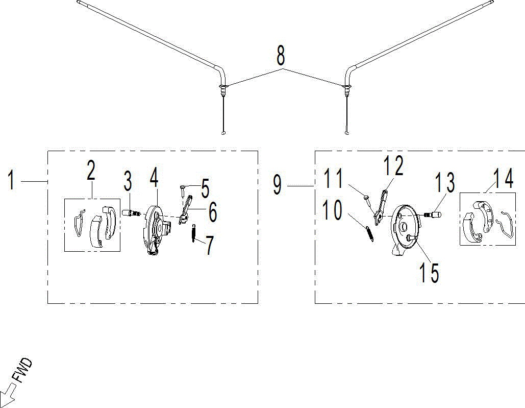 An Image of a Genuine Can-Am Parts Schematic Diagram showing the schematic - MECHANIC - FRONT BRAKE 70