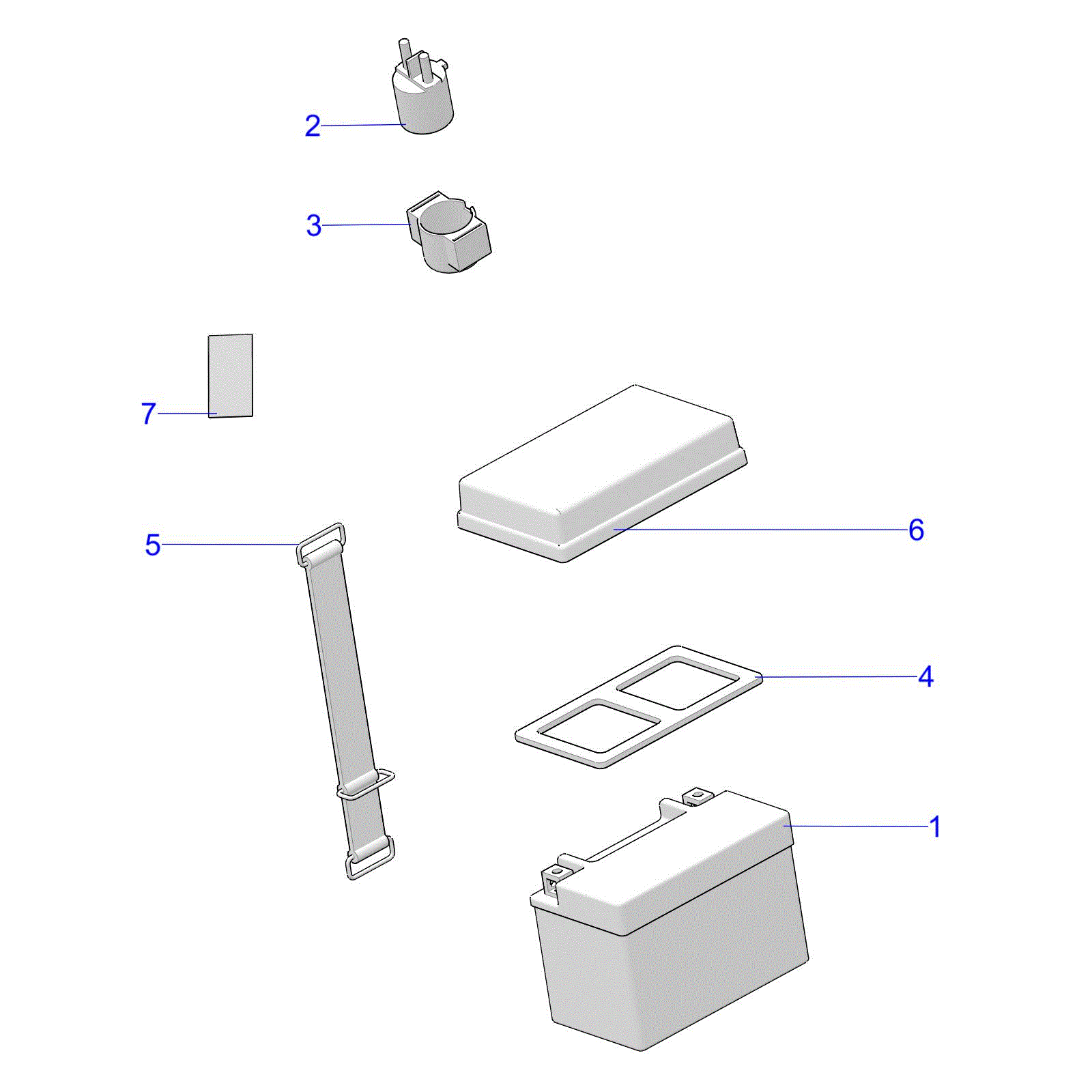 An Image of a Genuine Polaris Parts Schematic Diagram showing the schematic - ELECTRICAL: BATTERY - 2019 POLARIS ACE 150 EFI INDY