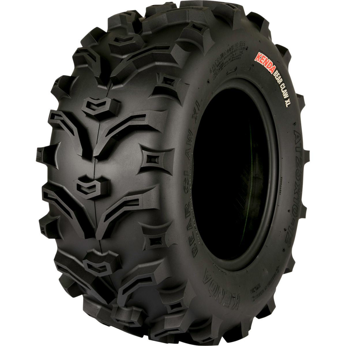 KENDA K299A Bearclaw XL Front ATV Tire 25x8-12 with Built-in Rim Guard and Aggressive Tread