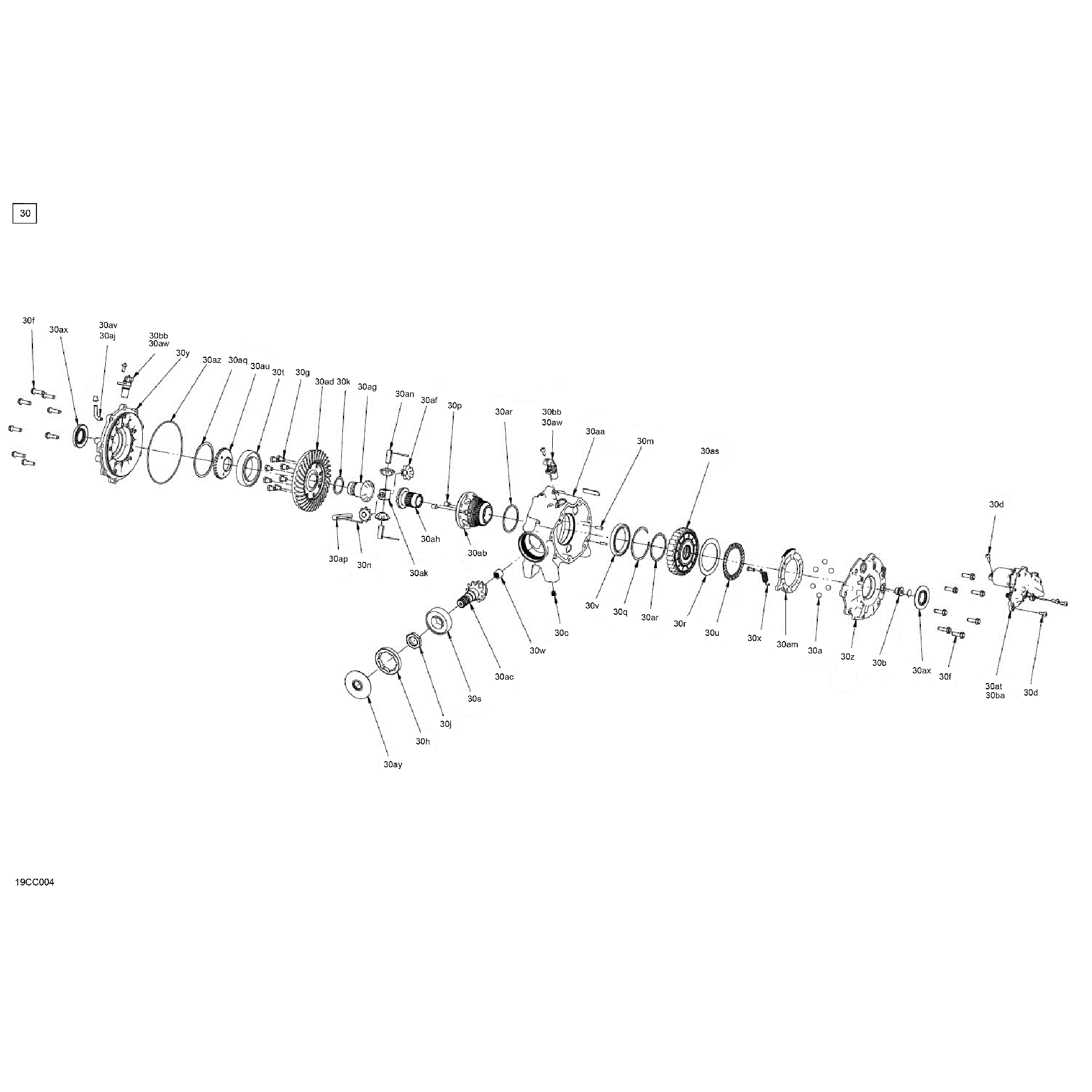 An Image of a Genuine Can-Am Parts Schematic Diagram showing the schematic - DRIVE - FRONT - DIFFERENTIAL PARTS
