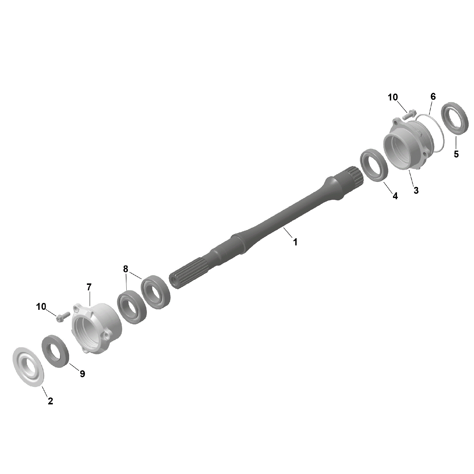 An Image of a Genuine Can-Am Parts Schematic Diagram showing the schematic - ROTAX - DRIVE SHAFT