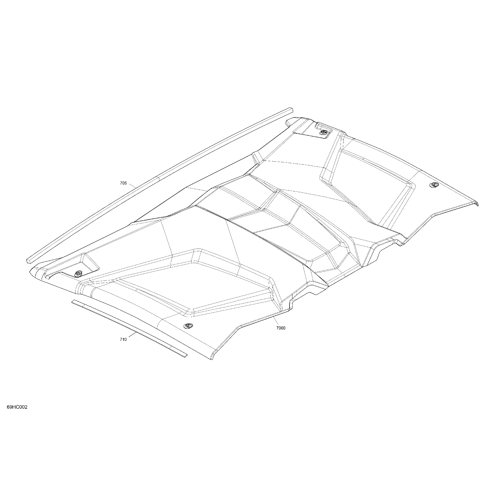 An Image of a Genuine Can-Am Parts Schematic Diagram showing the schematic - BODY - ROOF