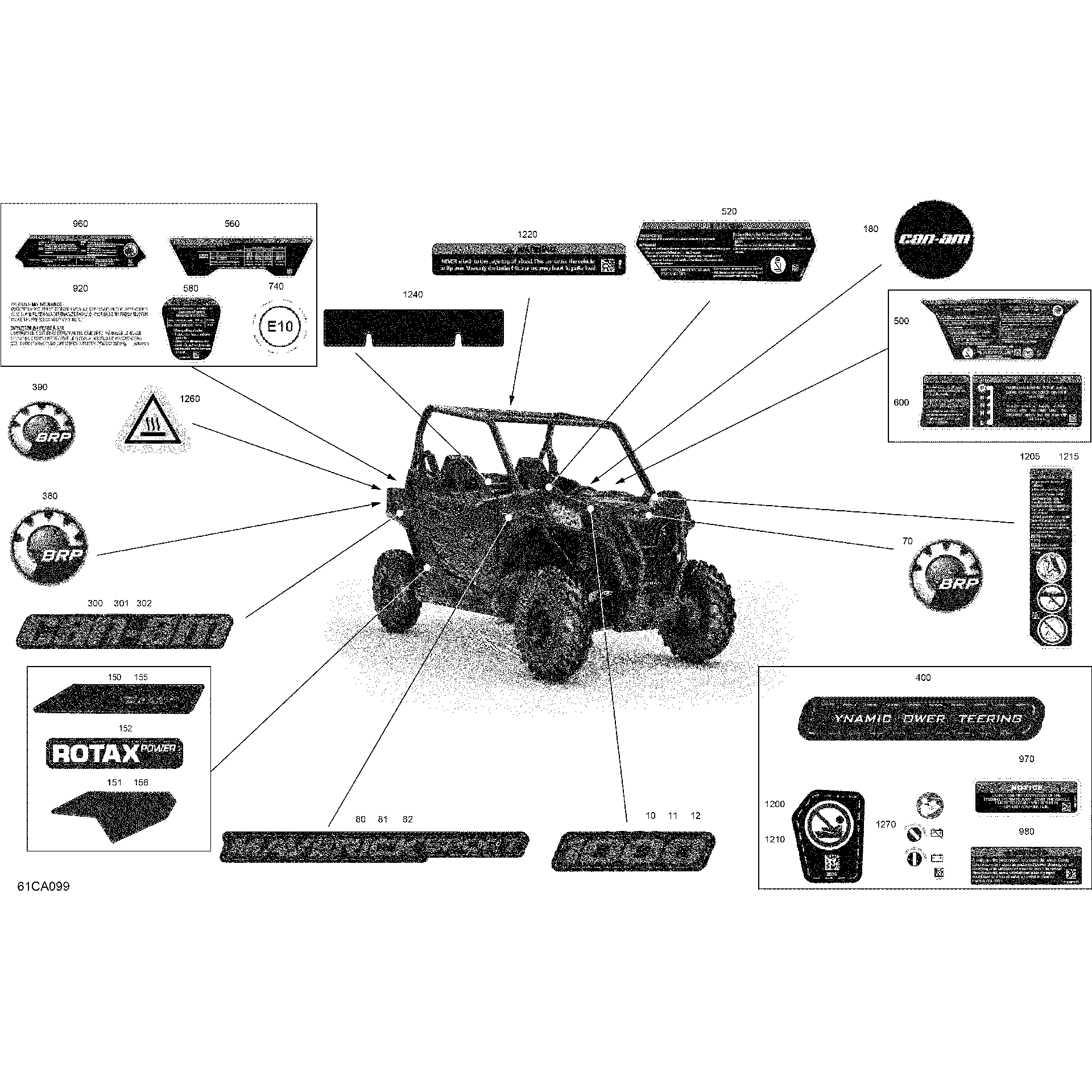 An Image of a Genuine Can-Am Parts Schematic Diagram showing the schematic - BODY - DECALS
