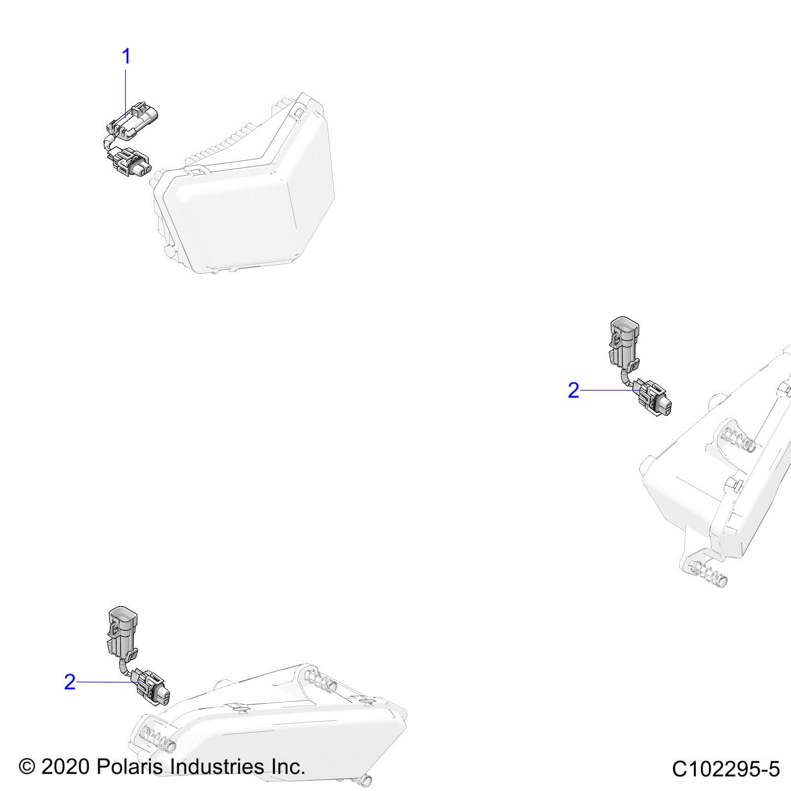 An Image of a Genuine Polaris Parts Schematic Diagram showing the schematic - ELECTRICAL: HEADLIGHT HARNESS JUMPER - 2026 POLARIS SPORTSMAN 570 EPS PREMIUM